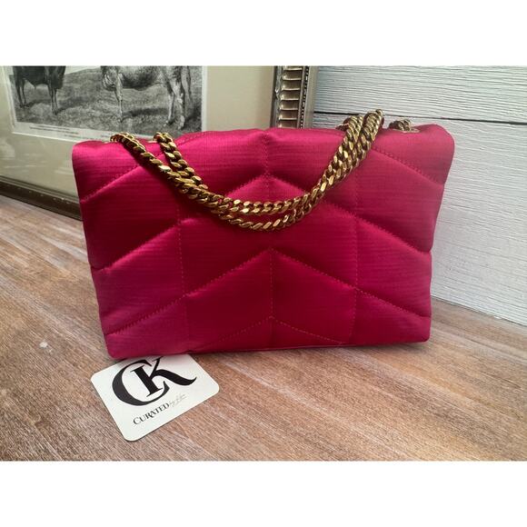 Saint Laurent Pink Satin Toy Loulou Puffer Crossbody Bag NWT - Picture 5 of 10